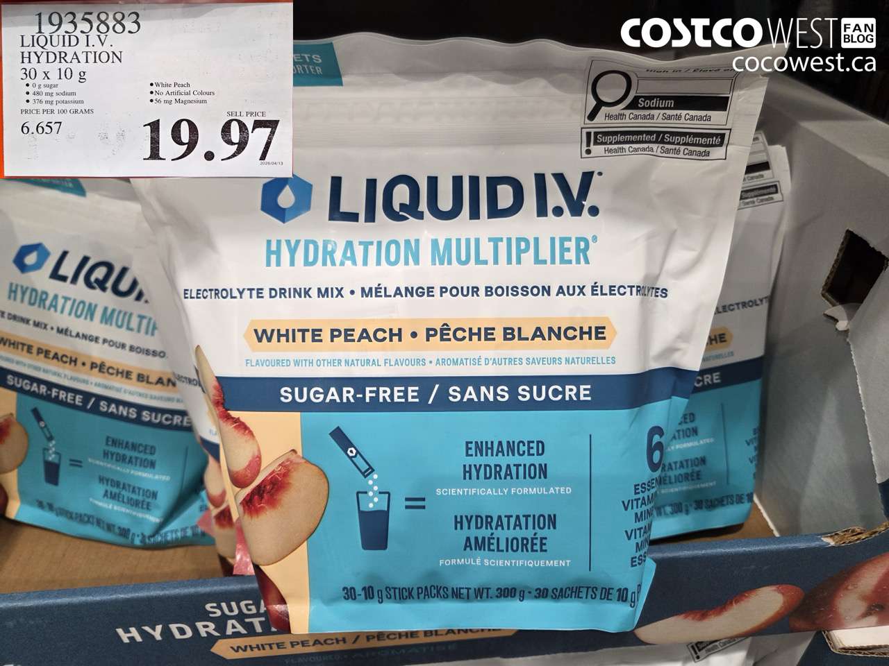 1935883 LIQUID I.V. HYDRATION 30 X 10 G $19.97