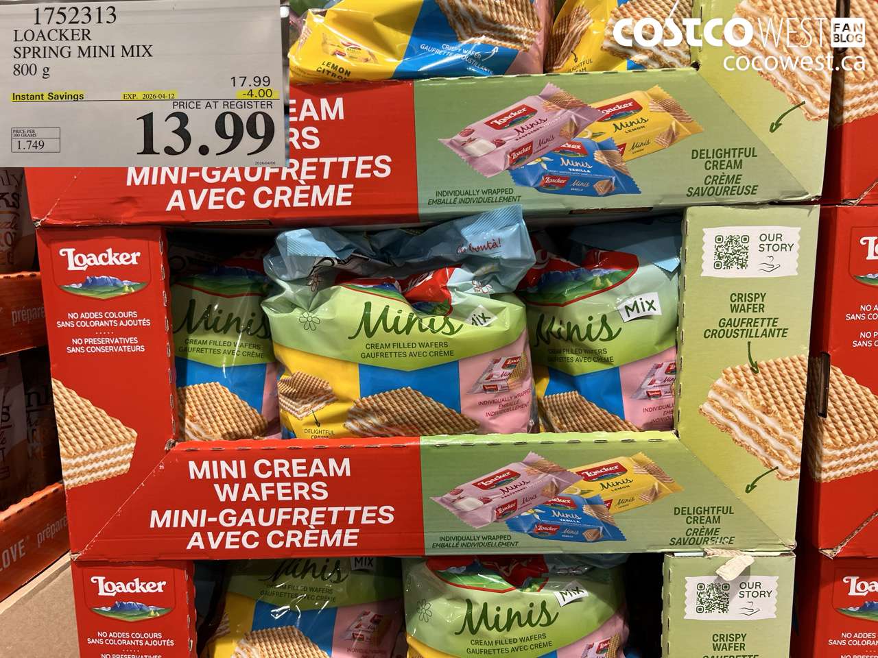 1752313 LOACKER SPRING MINI MIX 800 G ($4.00 INSTANT SAVINGS EXPIRES ON 2026-04-12) $13.99