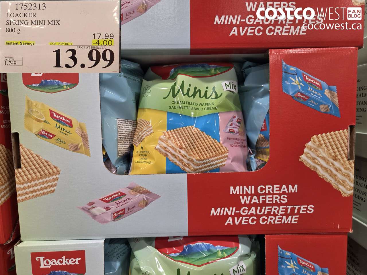 1752313 LOACKER SPRING MINI MIX 800 G ($4.00 INSTANT SAVINGS EXPIRES ON 2026-04-12) $13.99