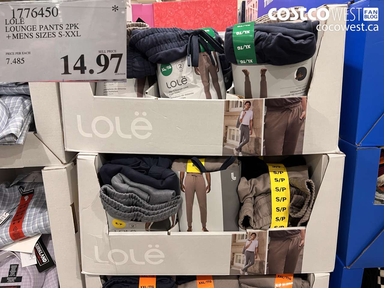 1776450 LOLE LOUNGE PANTS 2PK + MENS SIZES S-XXL $14.97