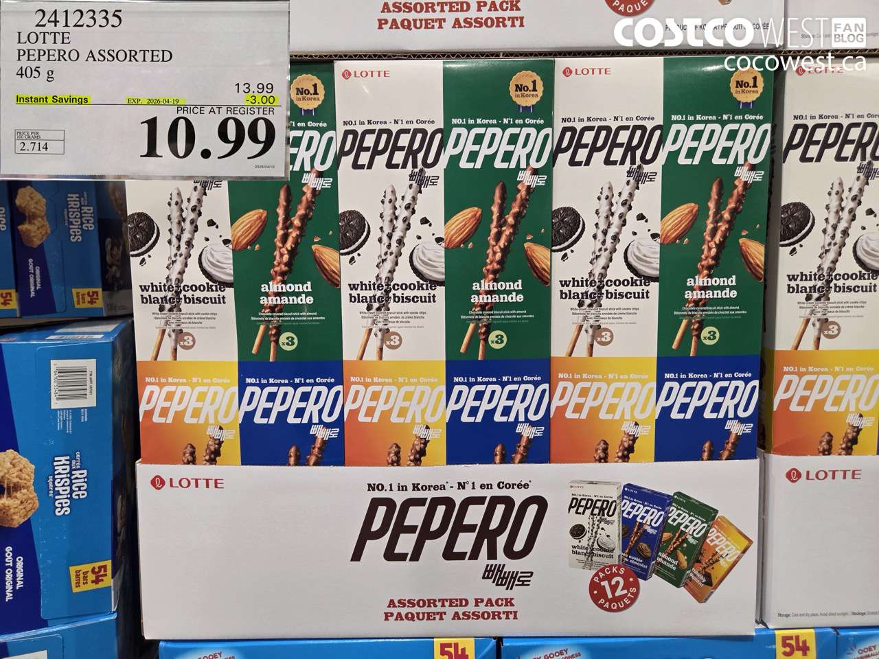 2412335 LOTTE PEPERO ASSORTED 405 G ($3.00 INSTANT SAVINGS EXPIRES ON 2026-04-19) $10.99