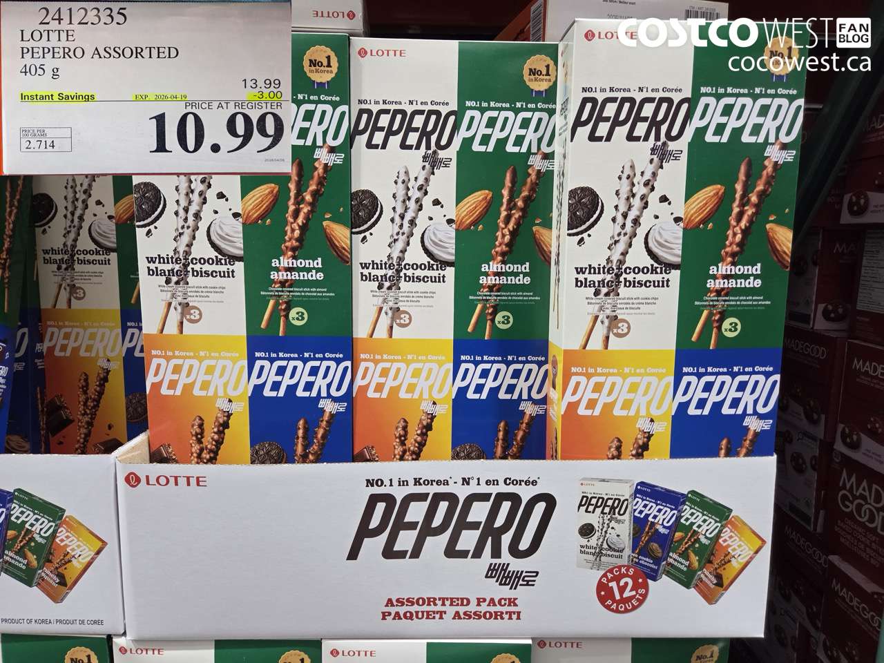 24112335 LOTTE PEPERO ASSORTED 405 G ($3.00 INSTANT SAVINGS EXPIRES ON 2026-04-19) $10.99