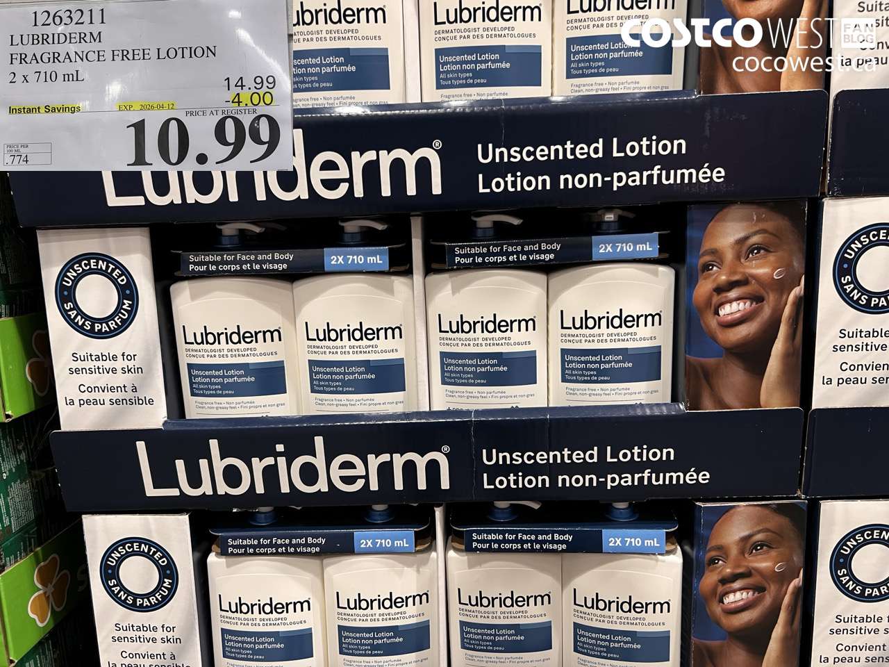 1263211 LUBRIDERM FRAGRANCE FREE LOTION 2 X 710 ML ($4.00 INSTANT SAVINGS EXPIRES ON 2026-04-12) $10.99