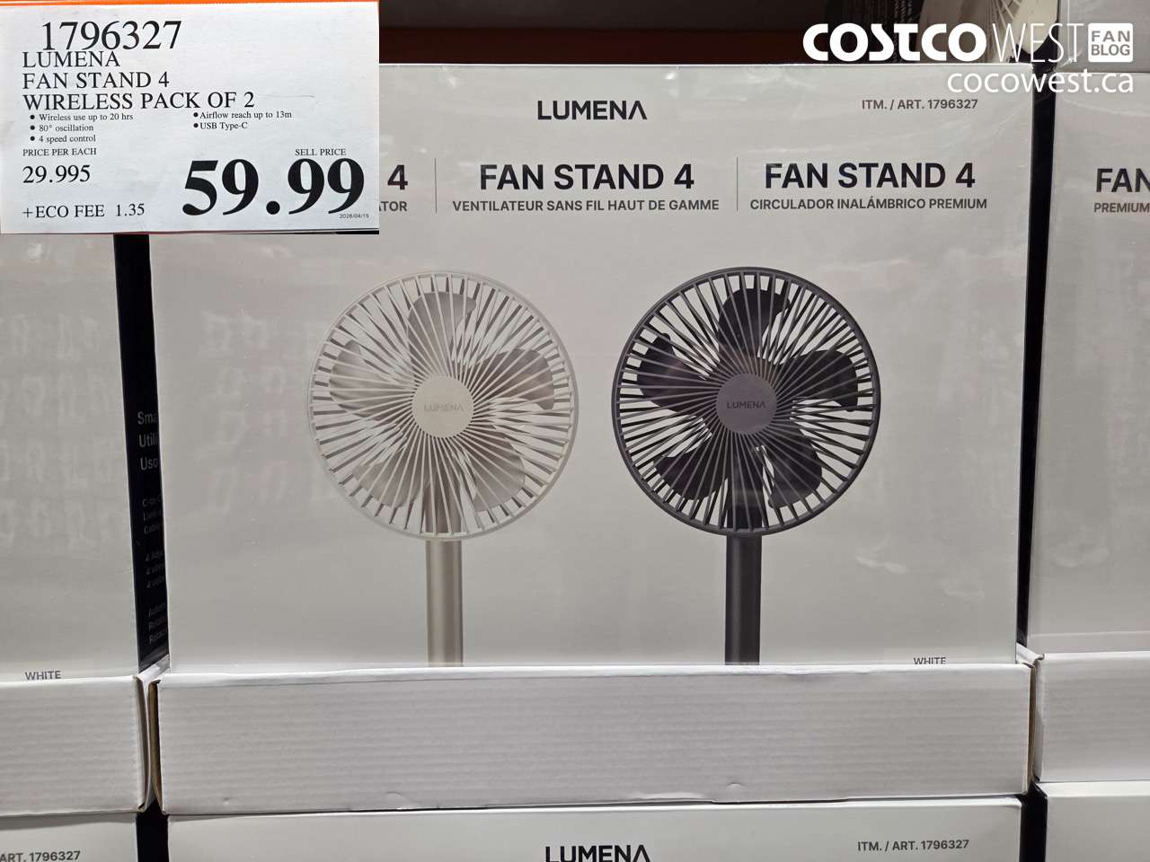 1796327 LUMENA FAN STAND 4 WIRELESS PACK OF 2 $59.99