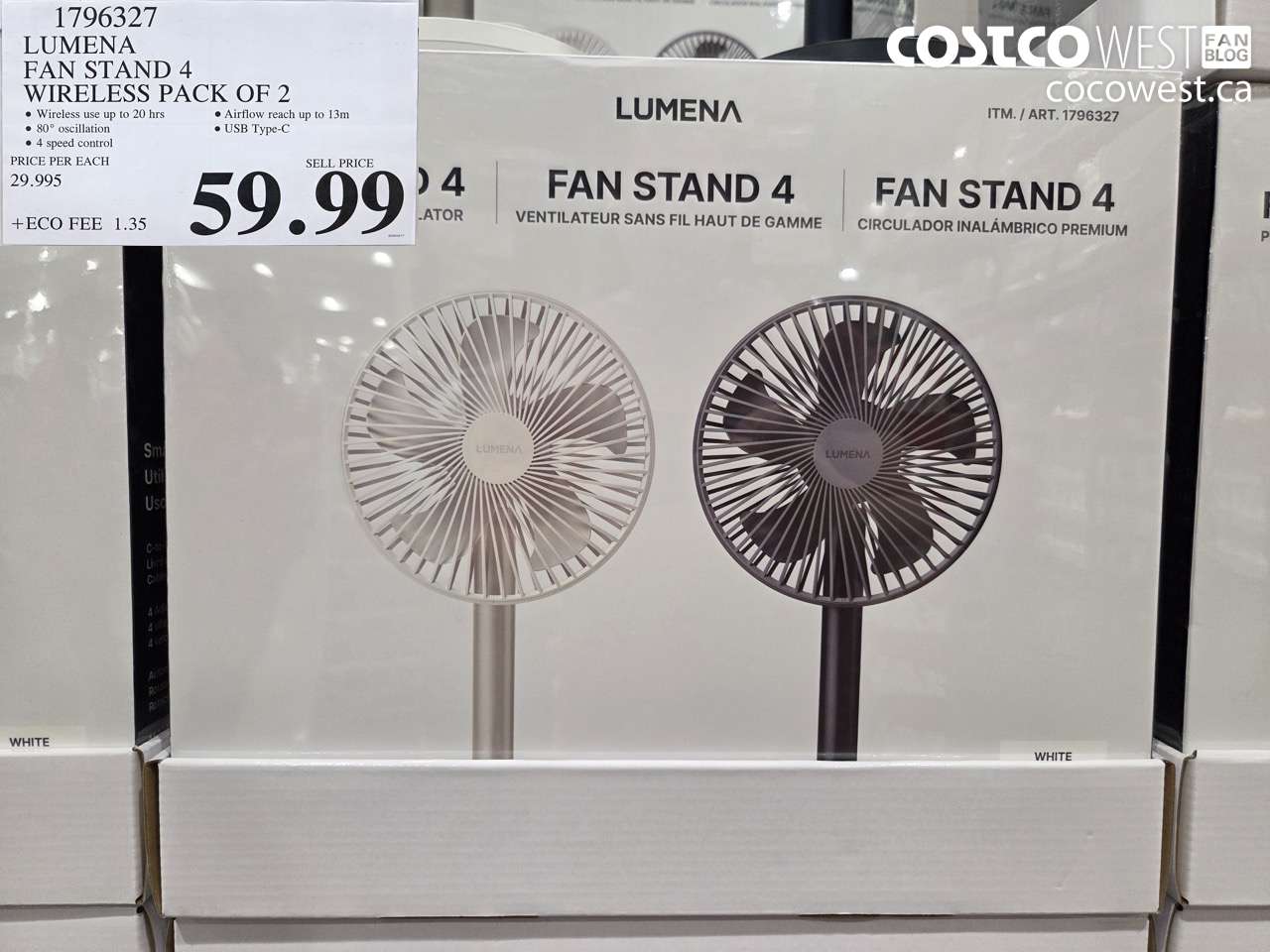 1796327 LUMENA FAN STAND 4 WIRELESS PACK OF 2 $59.99