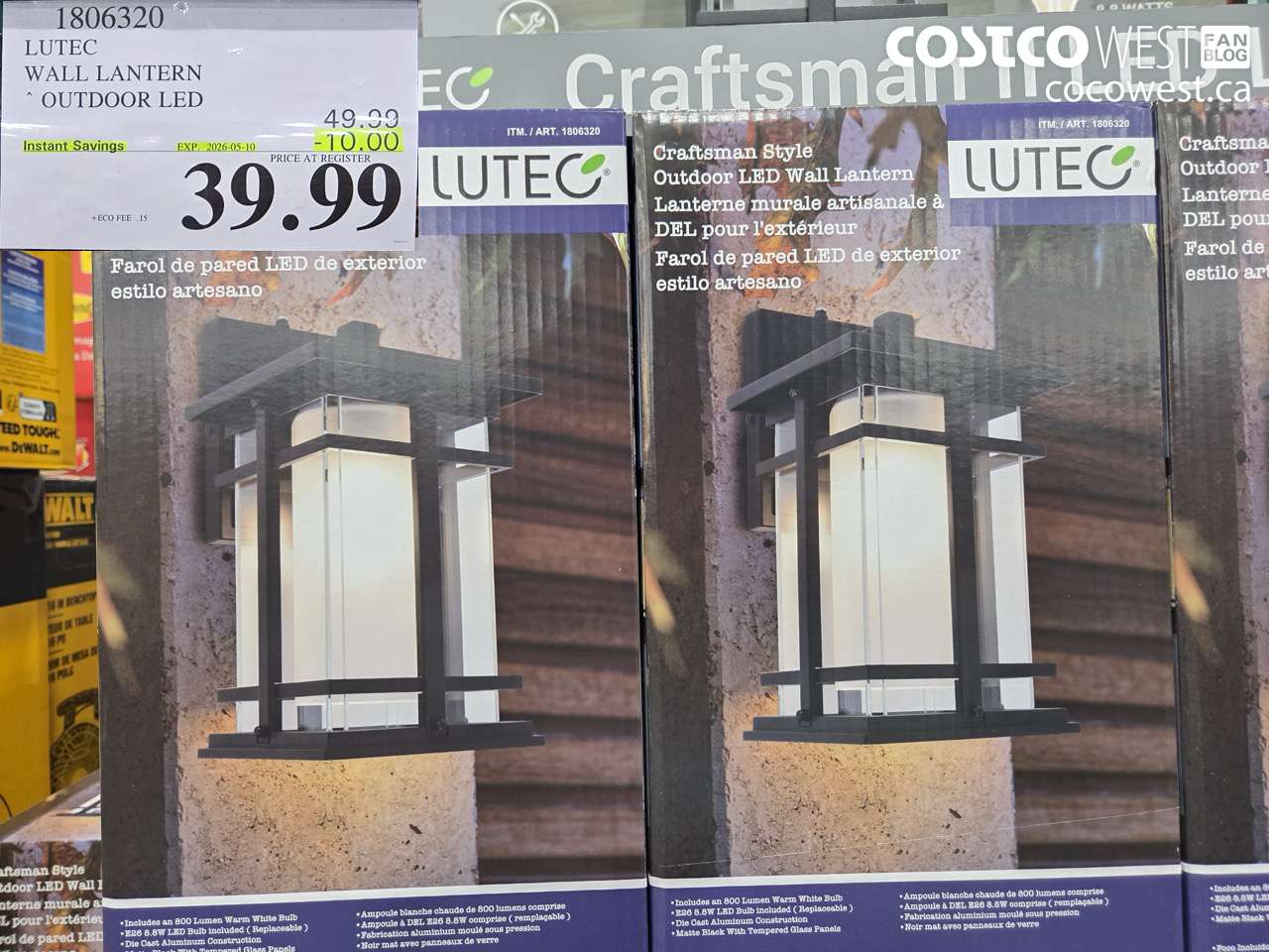 1806320 LUTEC WALL LANTERN OUTDOOR LED ($10.00 INSTANT SAVINGS EXPIRES ON 2026-05-10) $39.99