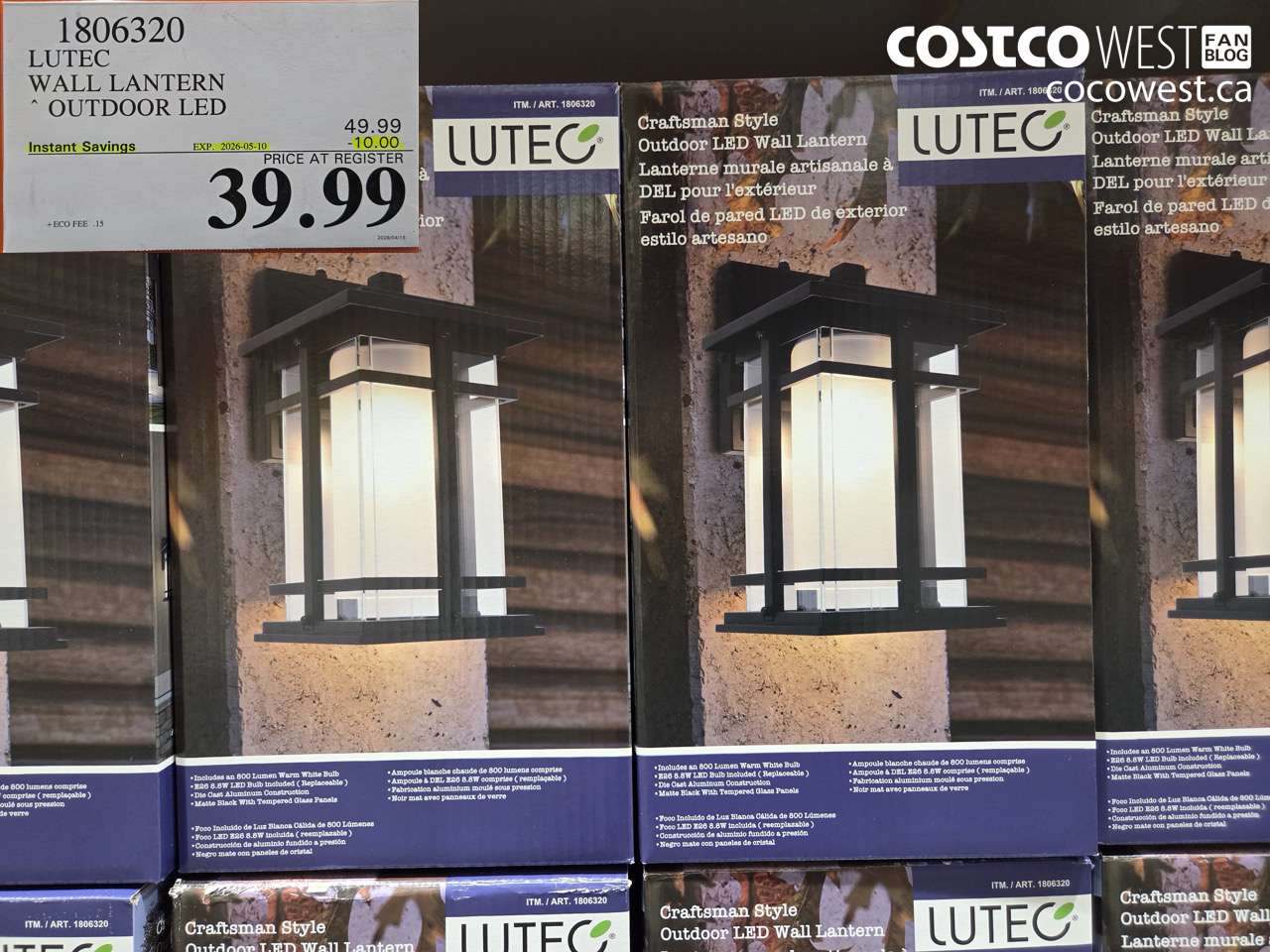 1806320 LUTEC WALL LANTERN OUTDOOR LED ($10.00 INSTANT SAVINGS EXPIRES ON 2026-05-10) $39.99