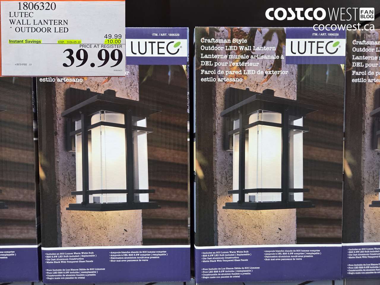 1806320 LUTEC WALL LANTERN OUTDOOR LED ($10.00 INSTANT SAVINGS EXPIRES ON 2026-05-10) $39.99
