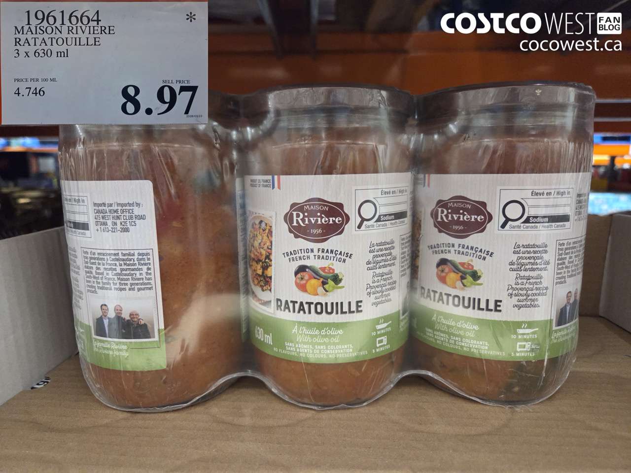 196164 MAISON RIVIERE RATATOUILLE 3 X 630 ML $8.97