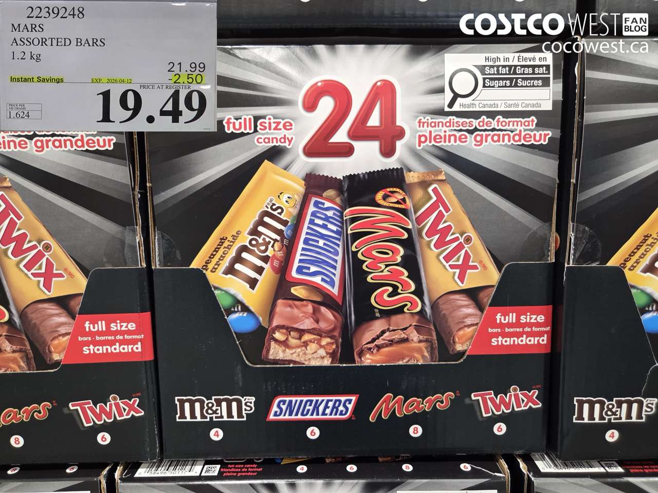 2239248 MARS ASSORTED BARS 1.2 KG ($2.50 INSTANT SAVINGS EXPIRES ON 2026-04-12) $19.49