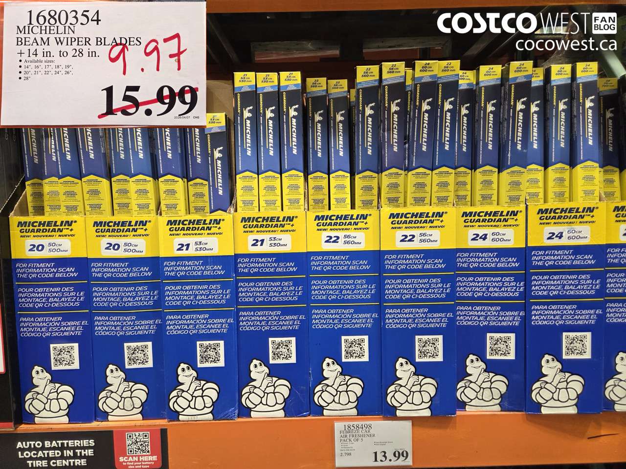 1680354 MICHELIN BEAM WIPER BLADES +14 IN. TO 28 IN. $9.97