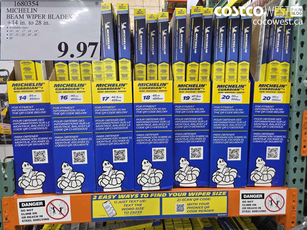 1680354 MICHELIN BEAM WIPER BLADES +14 IN. TO 28 IN. $9.97