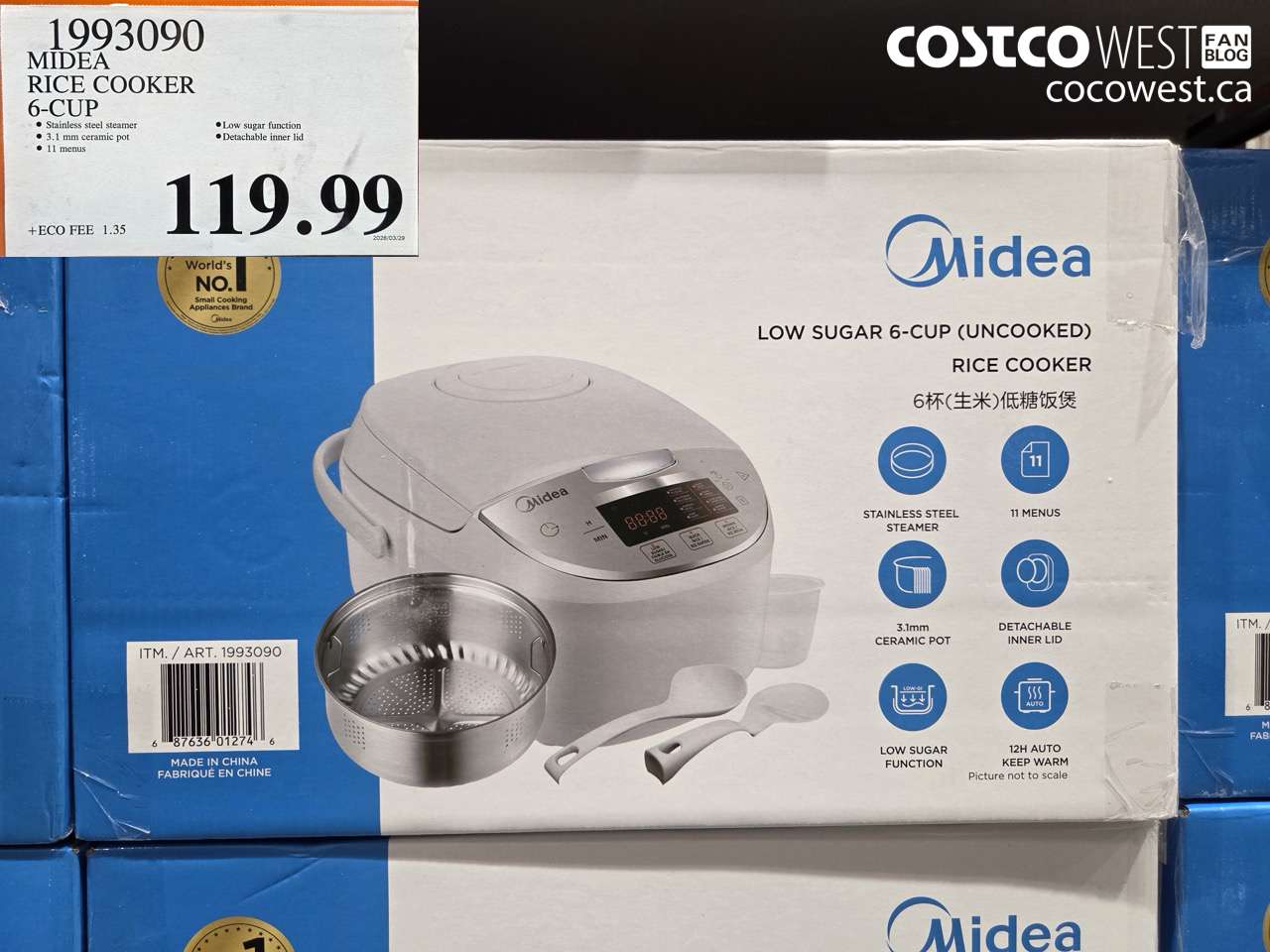 1993090 MIDEA RICE COOKER 6-CUP $119.99