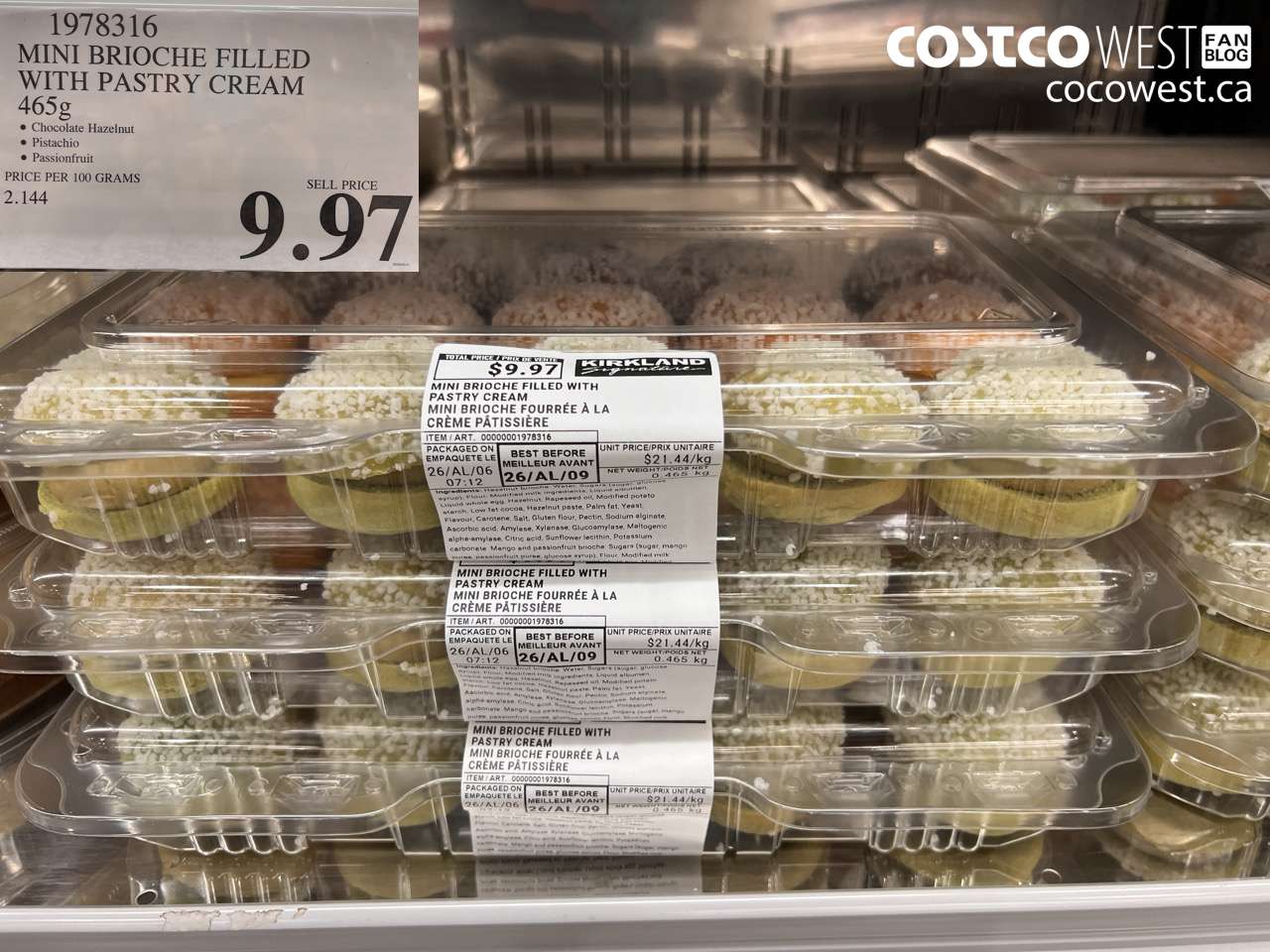 19783116 MINI BRIOCHE FILLED WITH PASTRY CREAM 465G $9.97