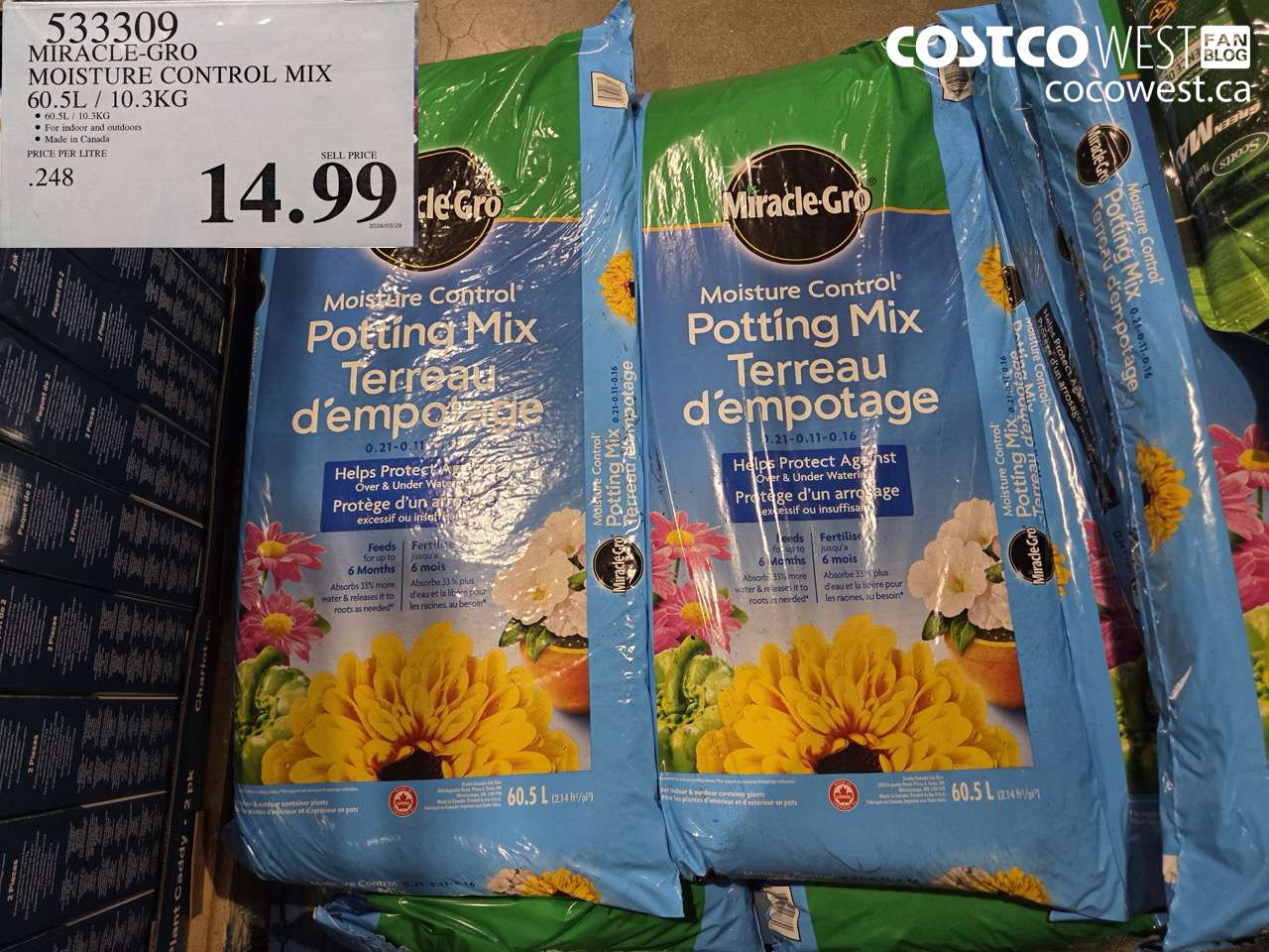 533309 MIRACLE-GRO MOISTURE CONTROL MIX 60.5L / 10.3KG $14.99