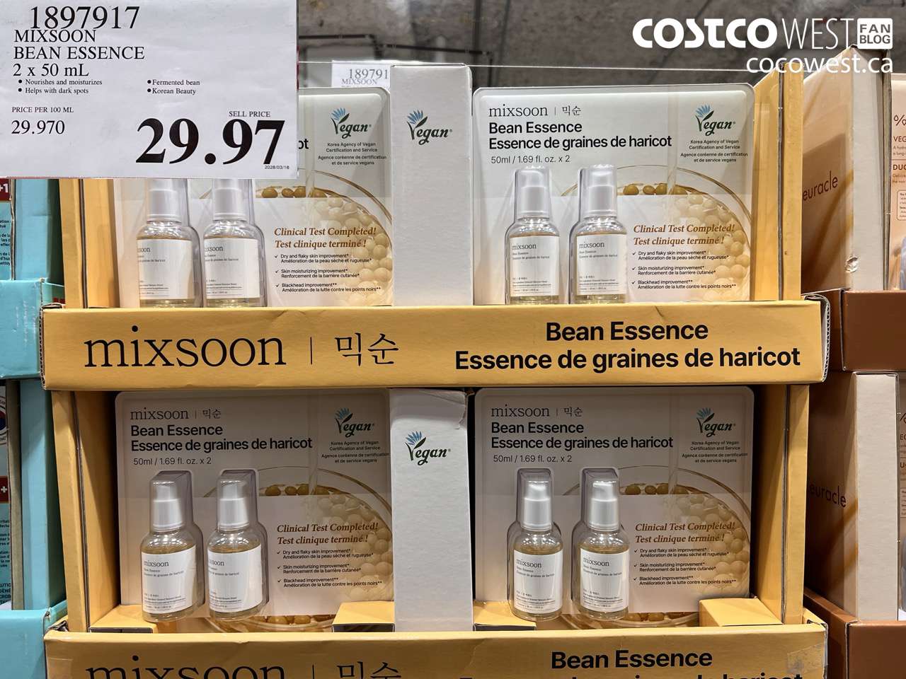 18979197 MIXSOON BEAN ESSENCE 2 X 50 ML $29.97