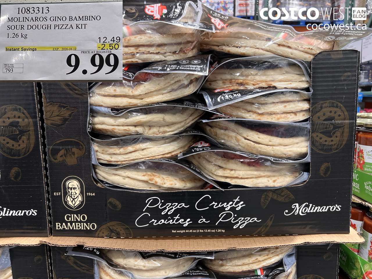 1083313 MOLINAROS GINO BAMBINO SOUR DOUGH PIZZA KIT 1.26 KG ($2.50 INSTANT SAVINGS EXPIRES ON 2026-04-12) $9.99