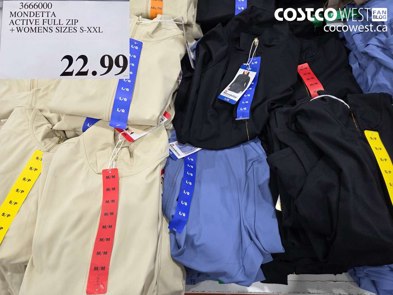 3666000 MONDETTA ACTIVE FULL ZIP + WOMENS SIZES S-XXL $22.99