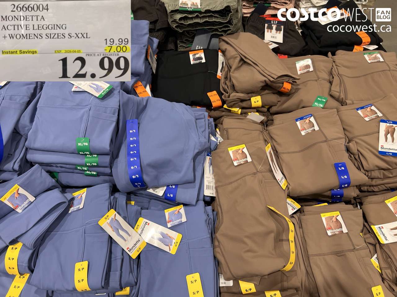 2666004 MONDETTA ACTIVE LEGGING + WOMENS SIZES S-XXL ($7.00 INSTANT SAVINGS EXPIRES ON 2026-04-05) $12.99