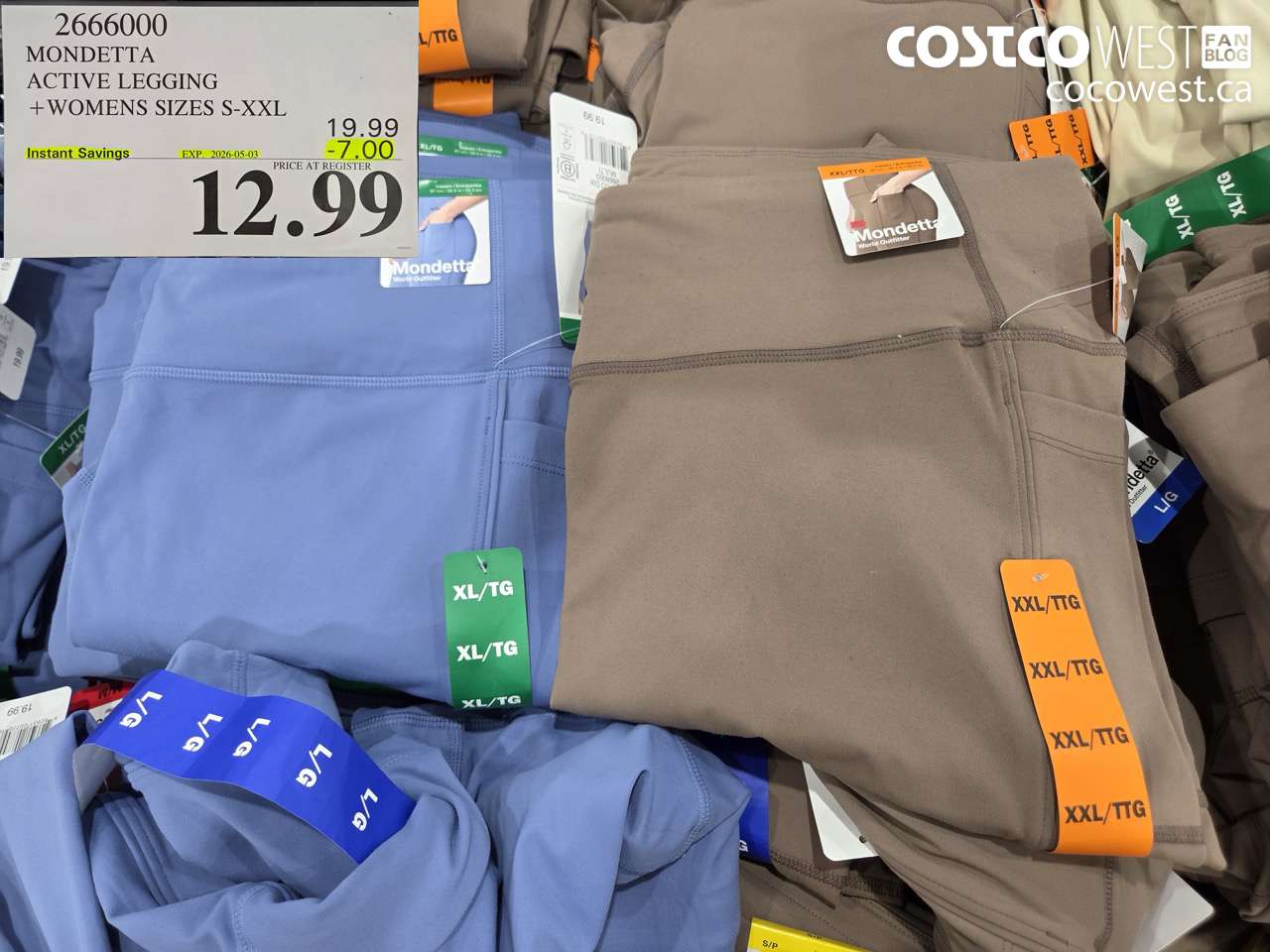 2666000 MONDETTA ACTIVE LEGGING + WOMENS SIZES S-XXL ($7.00 INSTANT SAVINGS EXPIRES ON 2026-05-03) $12.99