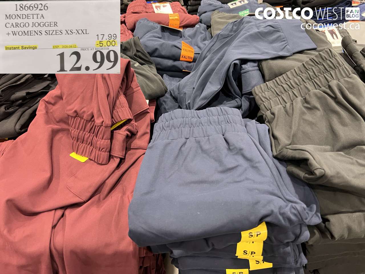 1866926 MONDETTA CARGO JOGGER + WOMENS SIZES XS-XXL ($5.00 INSTANT SAVINGS EXPIRES ON 2026-04-12) $12.99