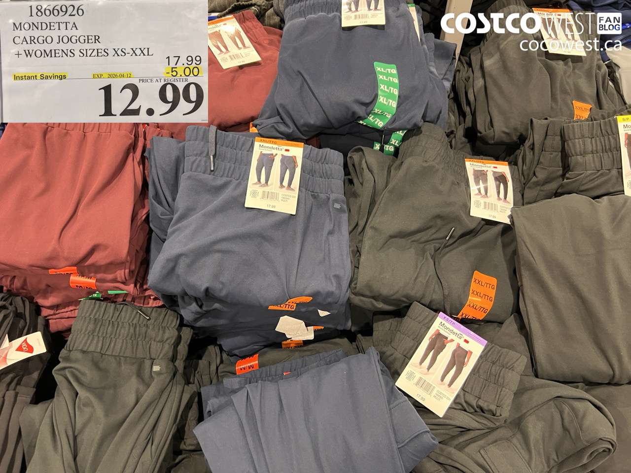 1866926 MONDETTA CARGO JOGGER + WOMENS SIZES XS-XXL ($5.00 INSTANT SAVINGS EXPIRES ON 2026-04-12) $12.99