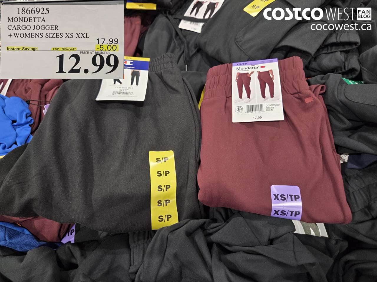 1866925 MONDETTA CARGO JOGGER + WOMENS SIZES XS-XXL ($5.00 INSTANT SAVINGS EXPIRES ON 2026-04-12) $12.99