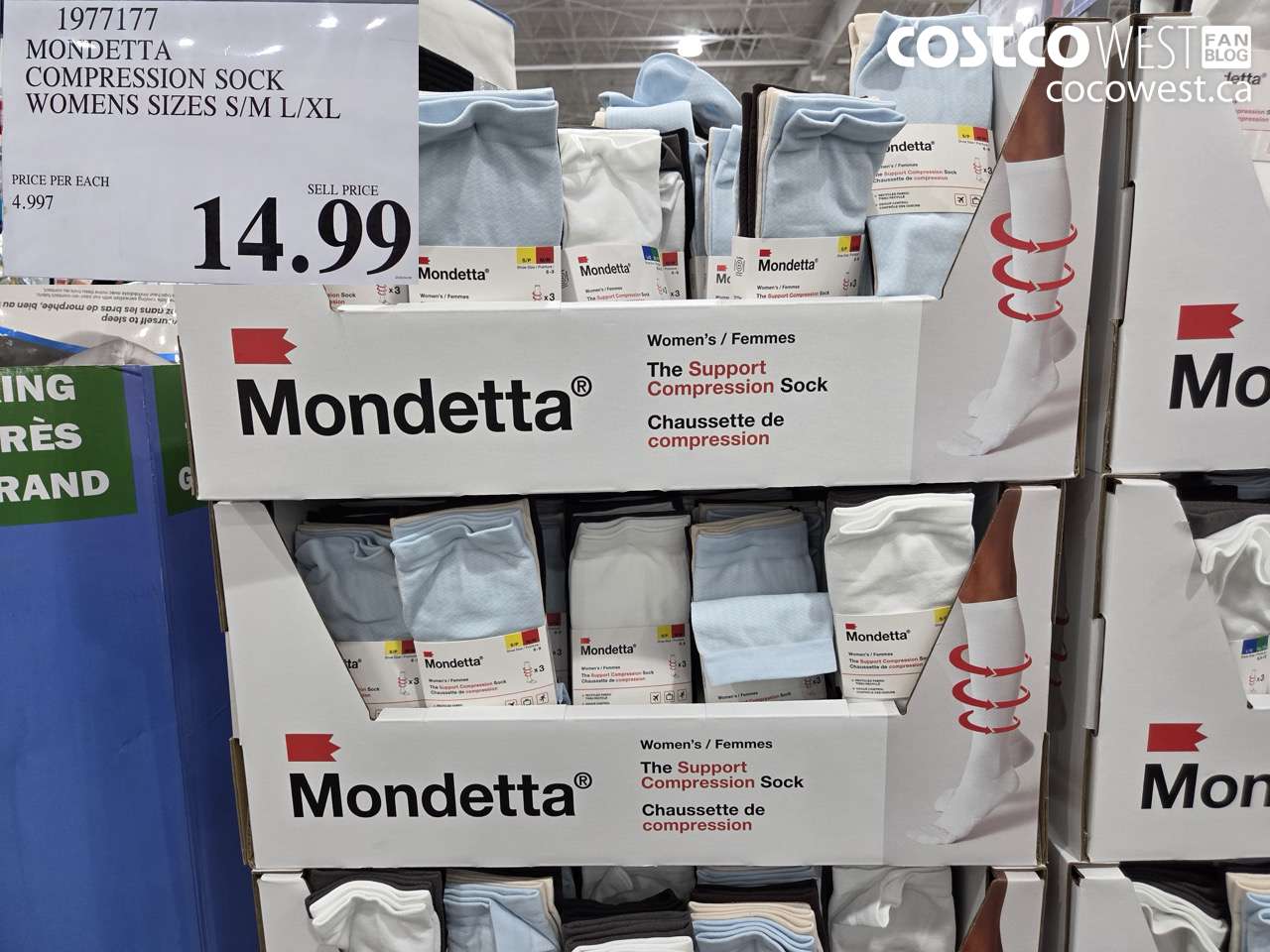 1977177 MONDETTA COMPRESSION SOCK WOMENS SIZES S/M L/XL $14.99