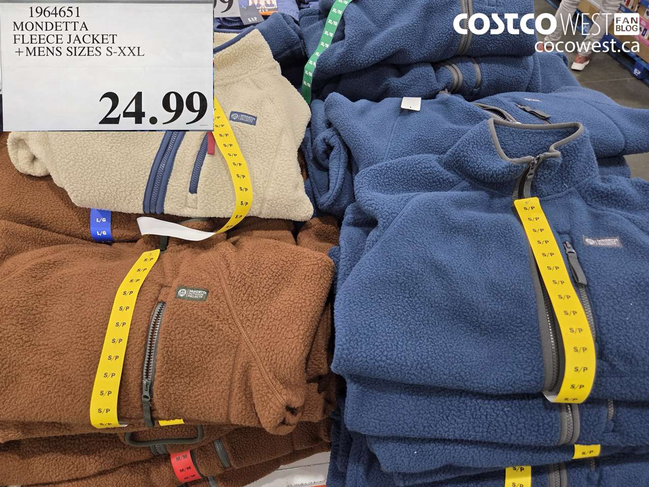 1964651 MONDETTA FLEECE JACKET +MENS SIZES S-XXL $24.99