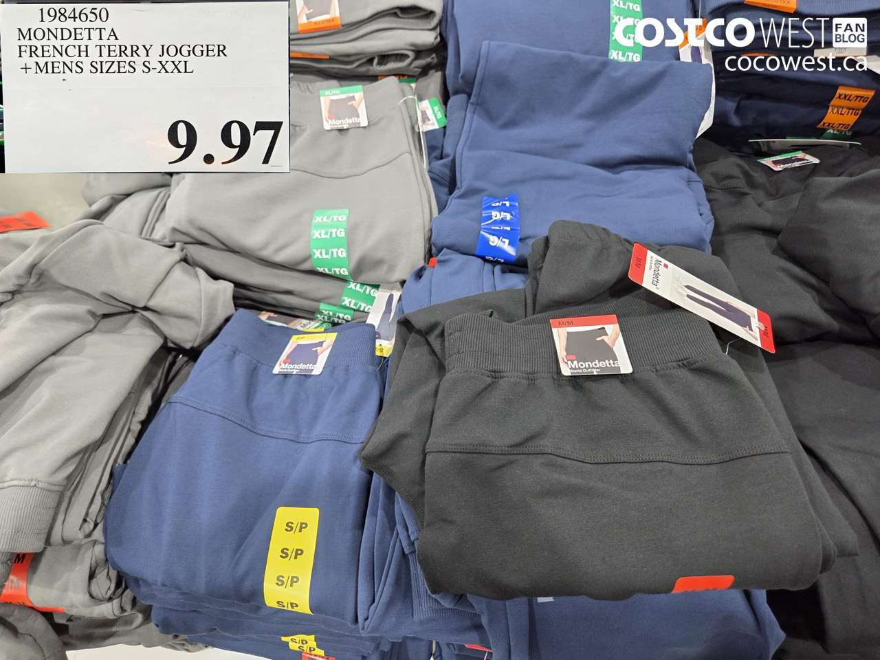 1984650 MONDETTA FRENCH TERRY JOGGER +MENS SIZES S-XXL $9.97