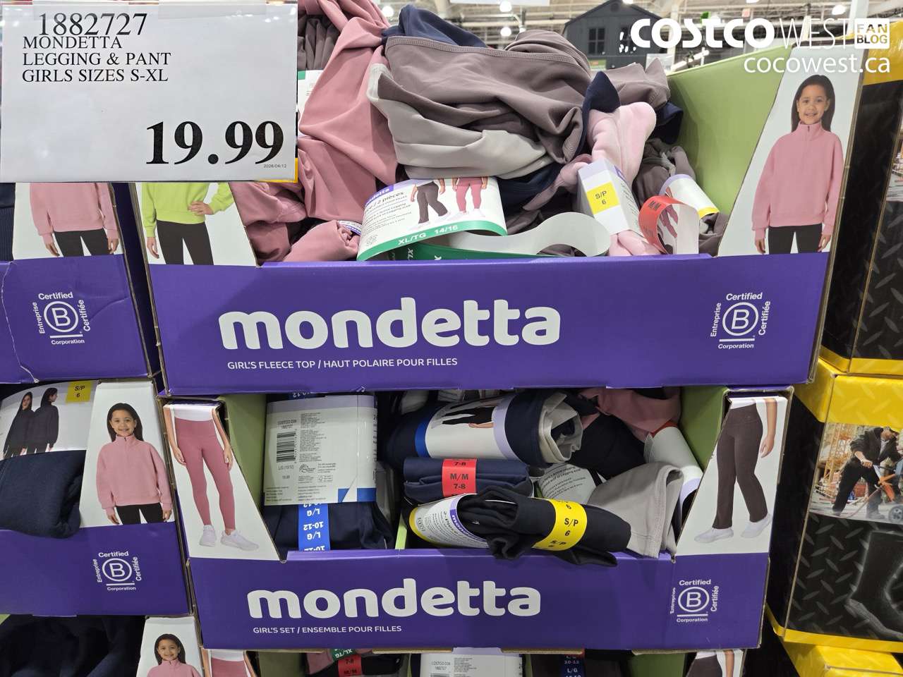 1882727 MONDETTA LEGGING & PANT GIRLS SIZES S-XL $19.99