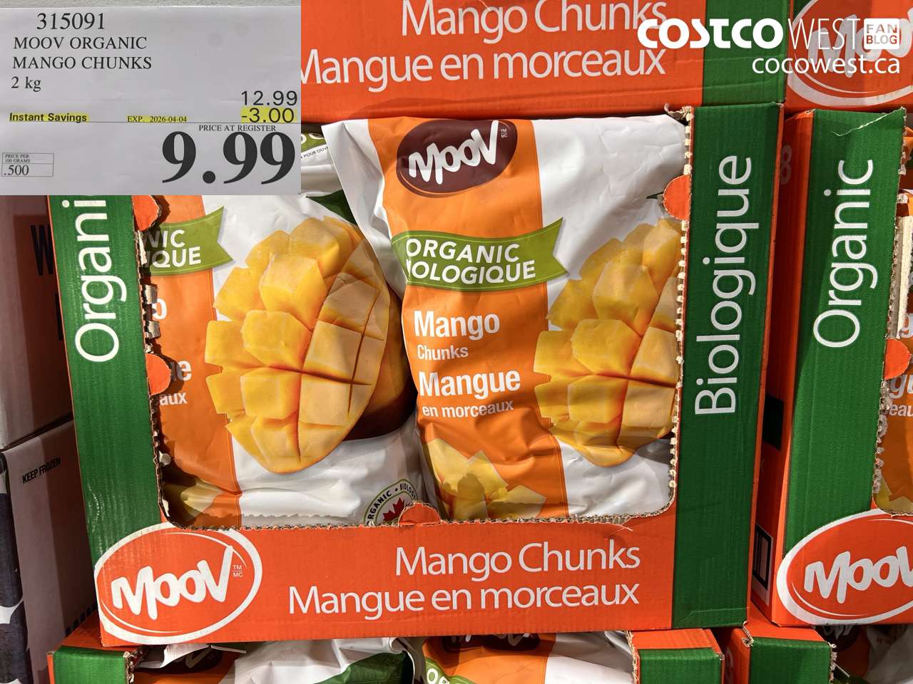 315091 MOOV ORGANIC MANGO CHUNKS 2KG ($3.00 INSTANT SAVINGS EXPIRES ON 2026-04-04) $9.99