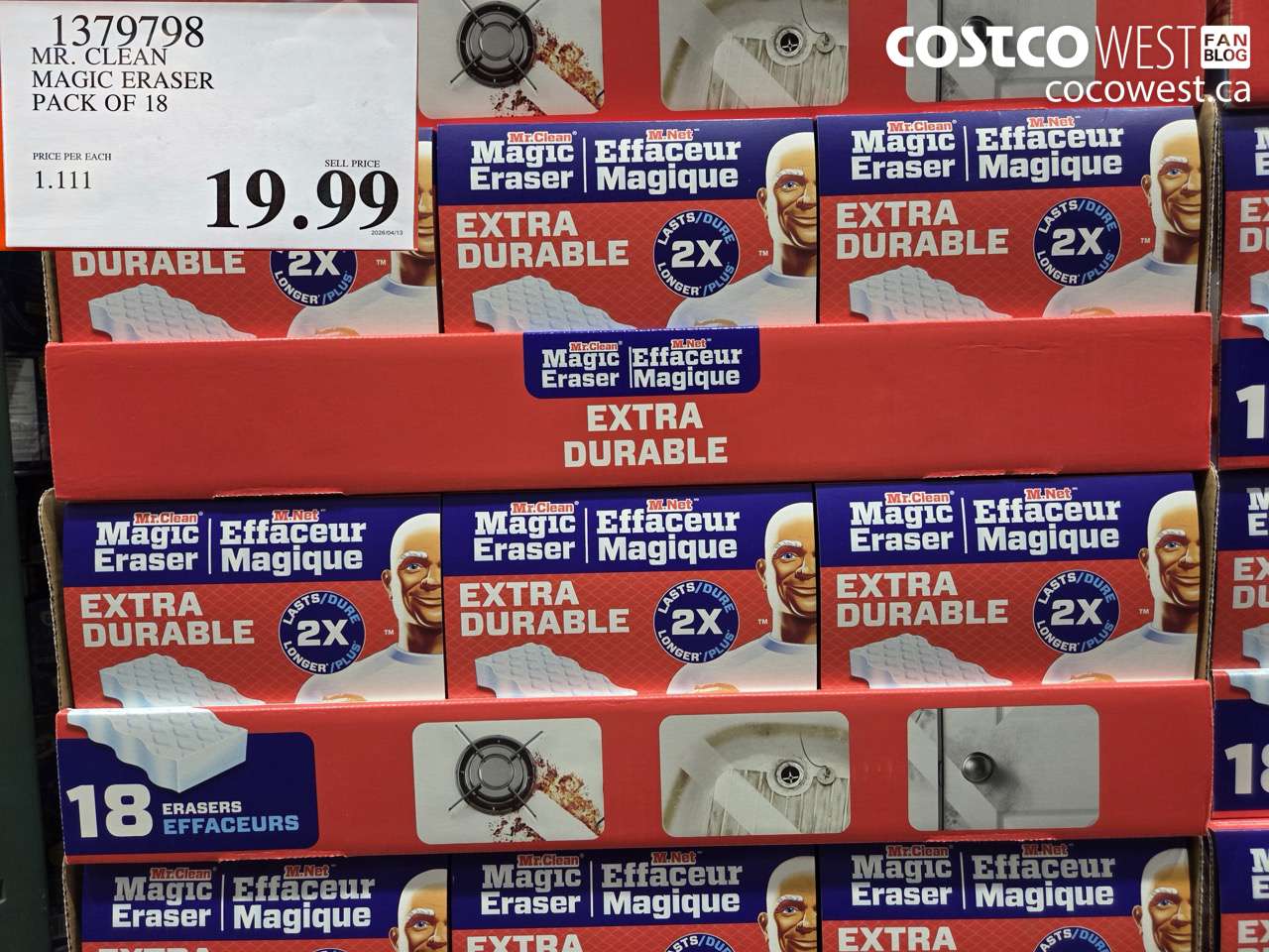 1379798 MR. CLEAN MAGIC ERASER PACK OF 18 $19.99