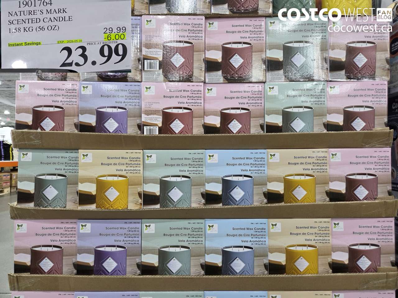 1901764 NATURE'S MARK SCENTED CANDLE 1.58 KG (56 OZ) ($6.00 INSTANT SAVINGS EXPIRES ON 2026-05-10) $23.99