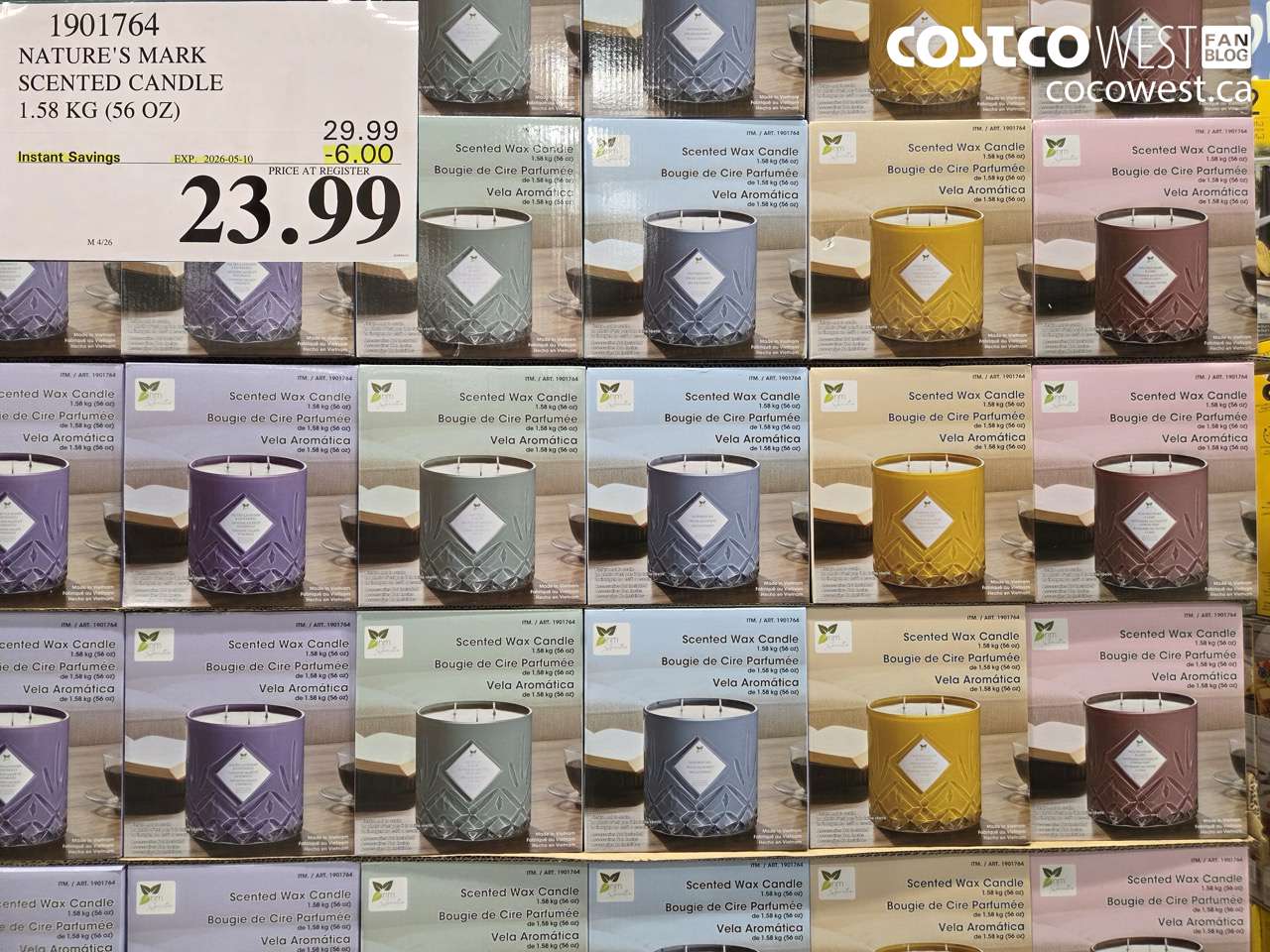 1901764 NATURE'S MARK SCENTED CANDLE 1.58 KG (56 OZ) ($6.00 INSTANT SAVINGS EXPIRES ON 2026-05-10) $23.99