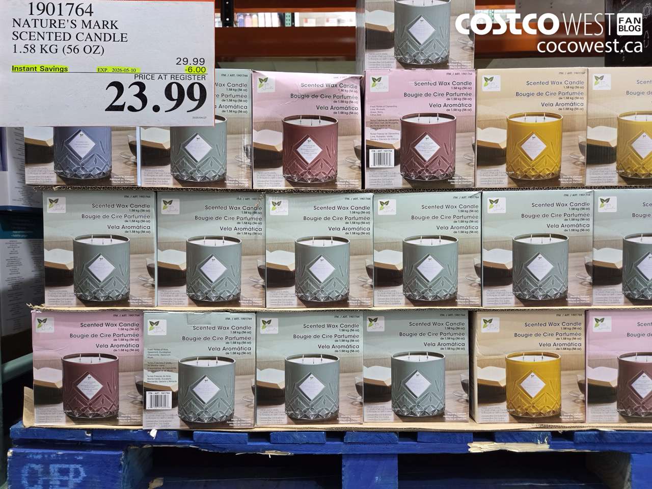 1901764 NATURE'S MARK SCENTED CANDLE 1.58 KG (56 OZ) ($6.00 INSTANT SAVINGS EXPIRES ON 2026-05-10) $23.99