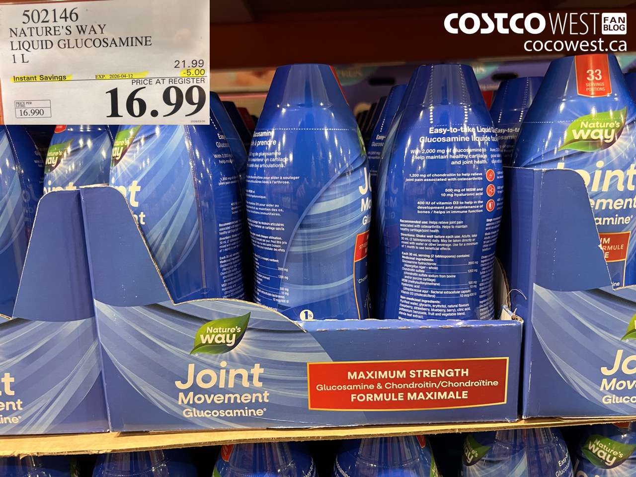 502146 NATURE'S WAY LIQUID GLUCOSAMINE 1 L ($5.00 INSTANT SAVINGS EXPIRES ON 2026-04-12) $16.99