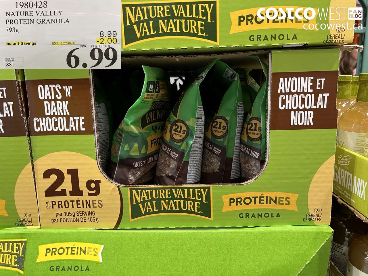 1980428 NATURE VALLEY PROTEIN GRANOLA 793G ($2.00 INSTANT SAVINGS EXPIRES ON 2026-04-12) $6.99