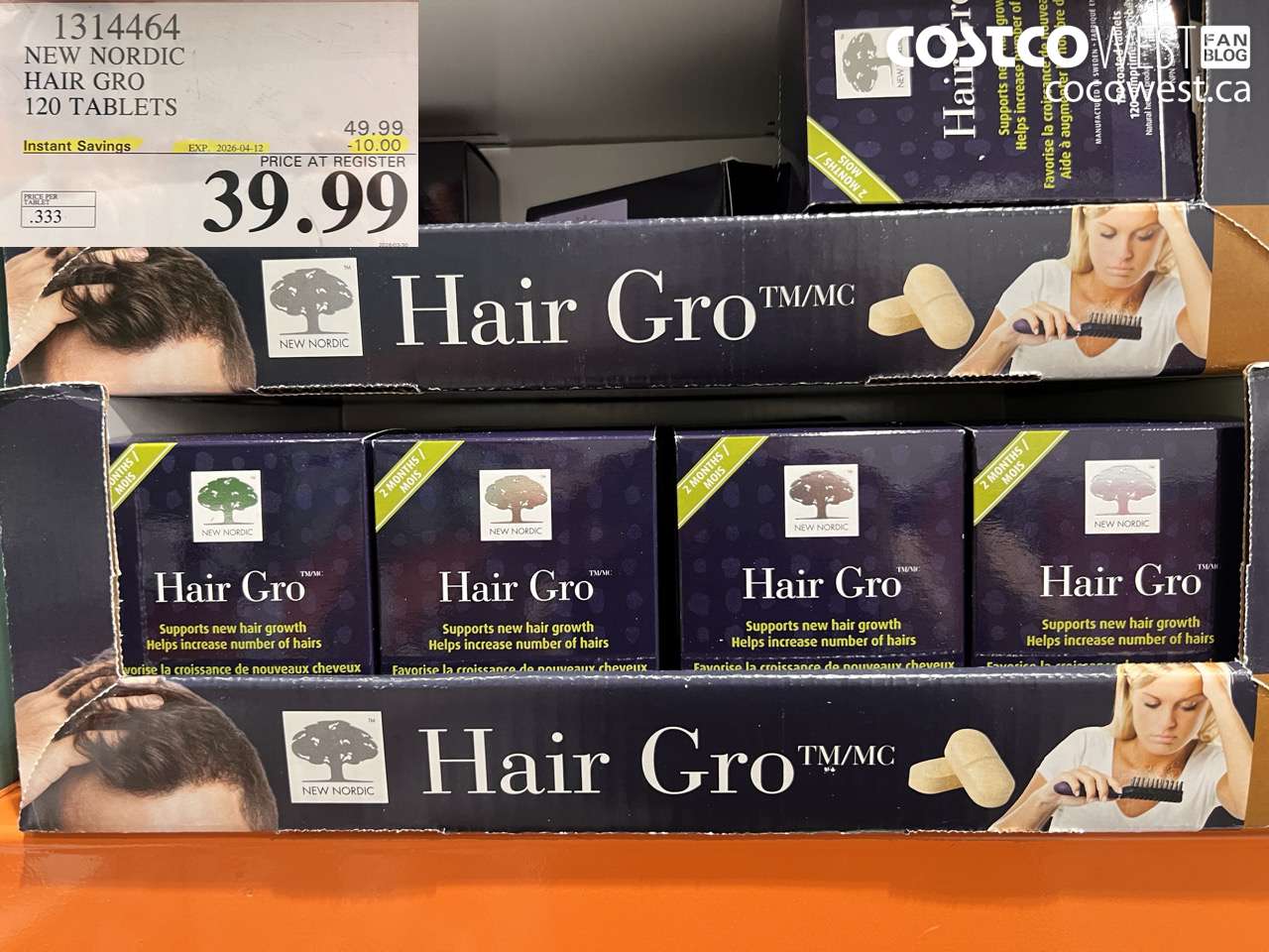 1314464 NEW NORDIC HAIR GRO 120 TABLETS ($10.00 INSTANT SAVINGS EXPIRES ON 2026-04-12) $39.99
