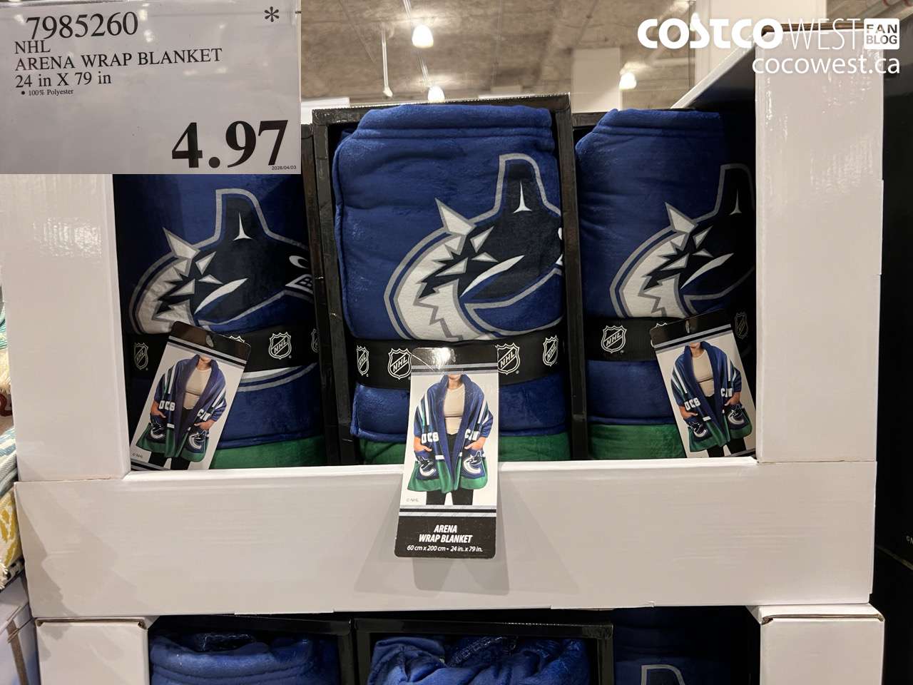 7985260 NHL ARENA WRAP BLANKET 24 IN X 79 IN $4.97