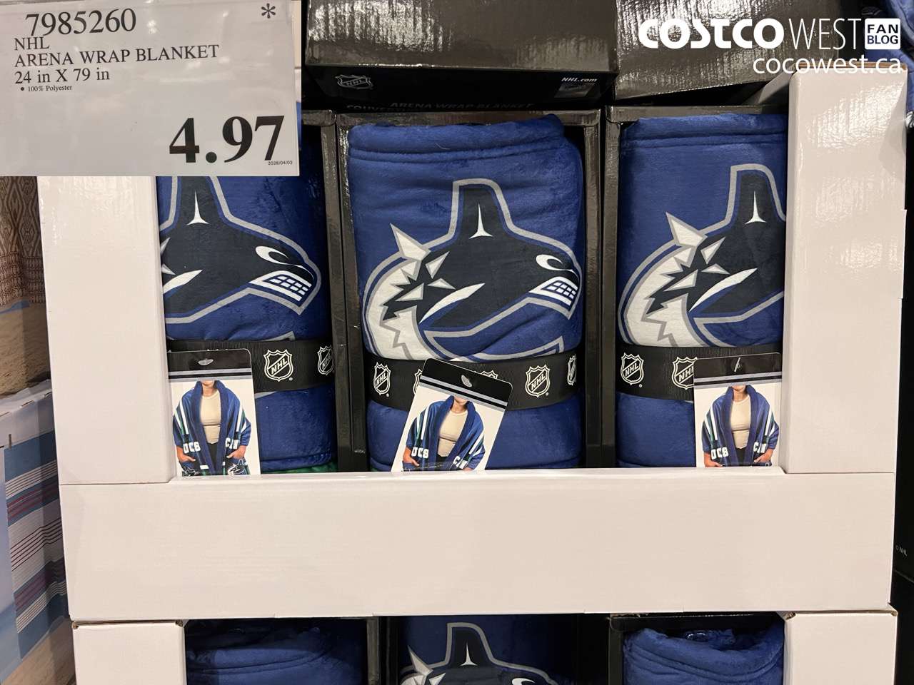 7985260 NHL ARENA WRAP BLANKET 24 IN X 79 IN $4.97