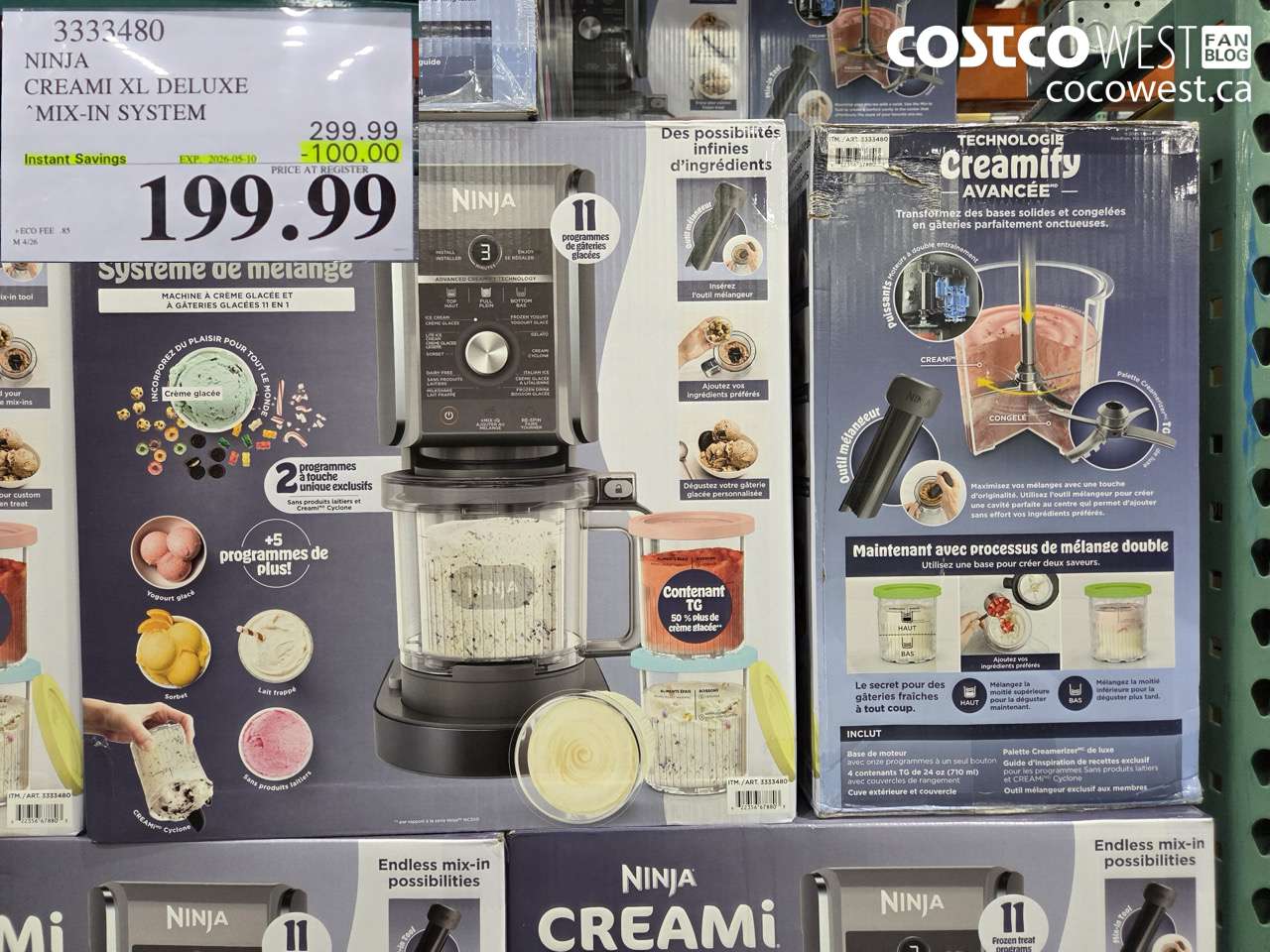 3333480 NINJA CREAMI XL DELUXE MIX-IN SYSTEM ($100.00 INSTANT SAVINGS EXPIRES ON 2026-05-10) $199.99