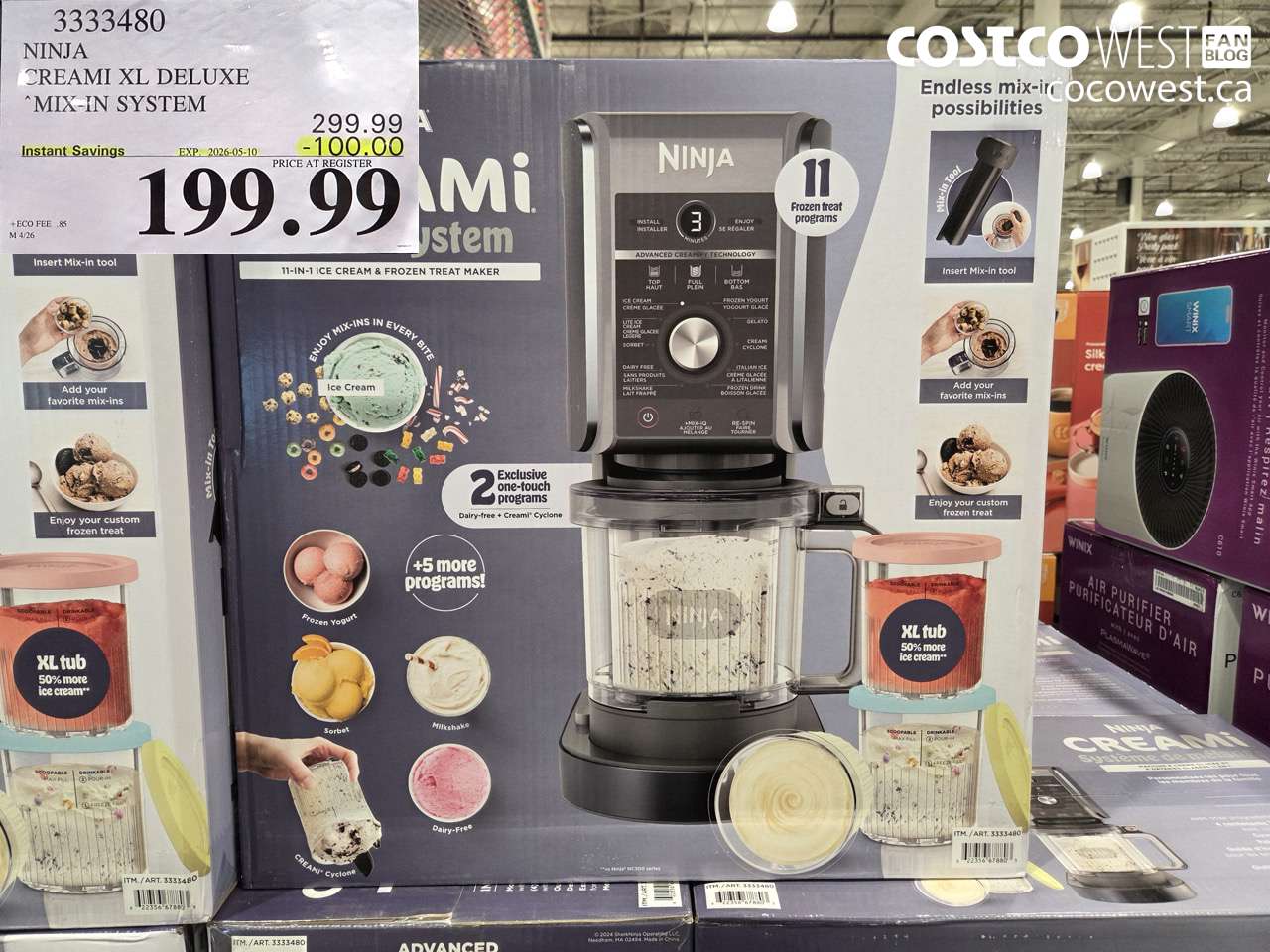 3333480 NINJA CREAMI XL DELUXE MIX-IN SYSTEM ($100.00 INSTANT SAVINGS EXPIRES ON 2026-05-10) $199.99