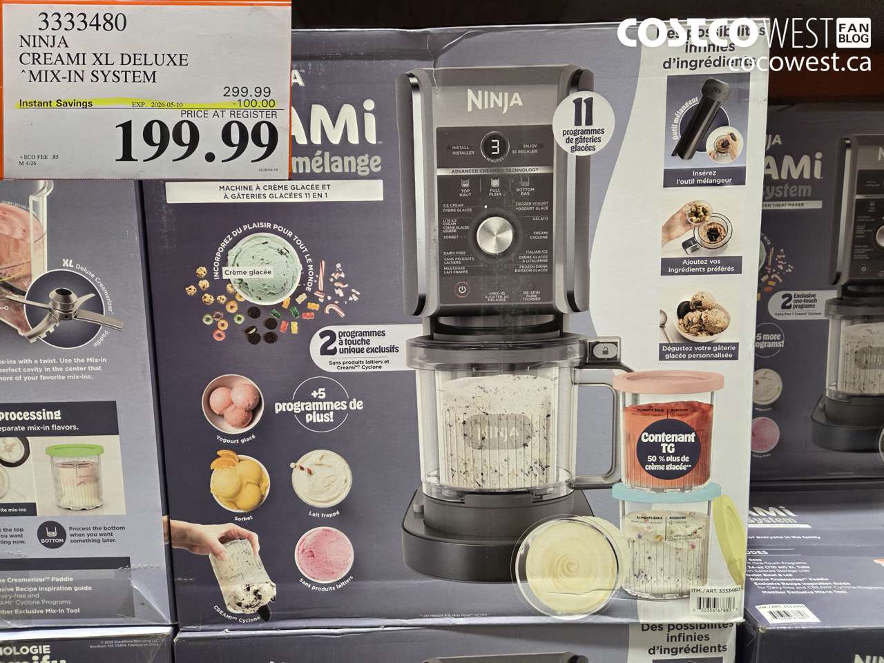 3333480 NINJA CREAMI XL DELUXE MIX-IN SYSTEM ($100.00 INSTANT SAVINGS EXPIRES ON 2026-05-10) $199.99