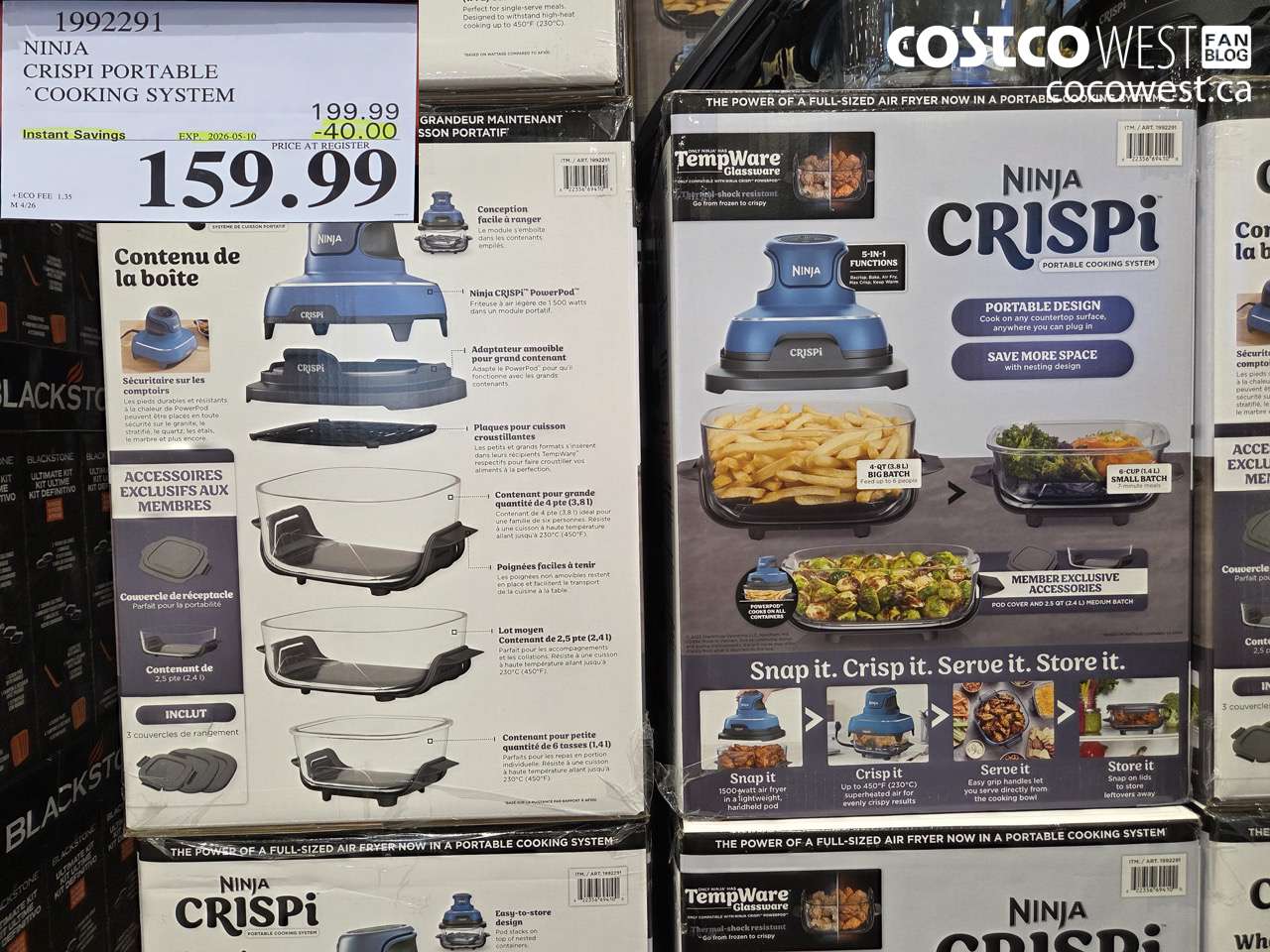 1992291 NINJA CRISPI PORTABLE COOKING SYSTEM ($40.00 INSTANT SAVINGS EXPIRES ON 2026-05-10) $159.99