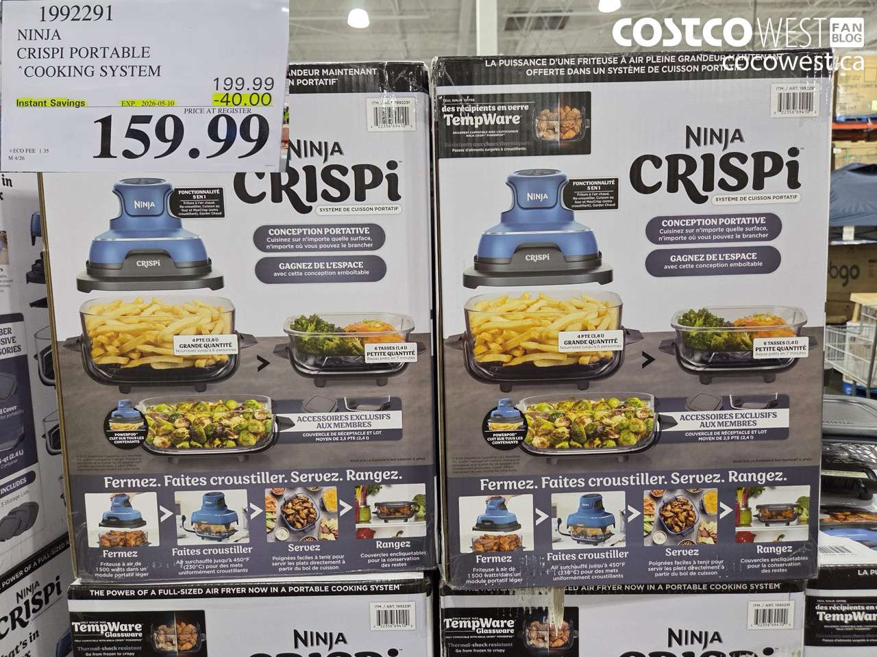 1992291 NINJA CRISPI PORTABLE COOKING SYSTEM ($40.00 INSTANT SAVINGS EXPIRES ON 2026-05-10) $159.99