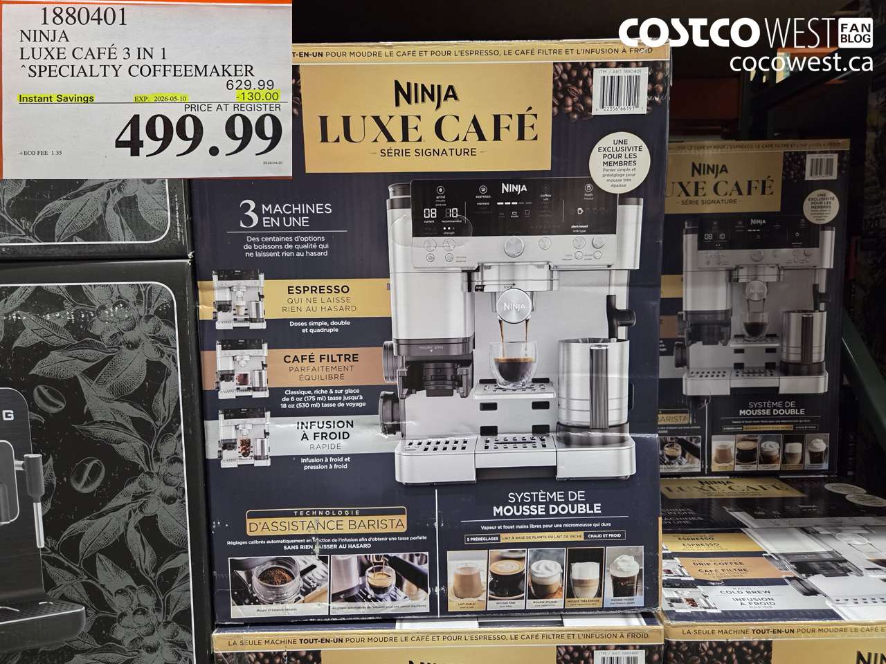 1880401 NINJA LUXE CAFE 3 IN 1 SPECIALTY COFFEEMAKER ($130.00 INSTANT SAVINGS EXPIRES ON 2026-05-10) $499.99