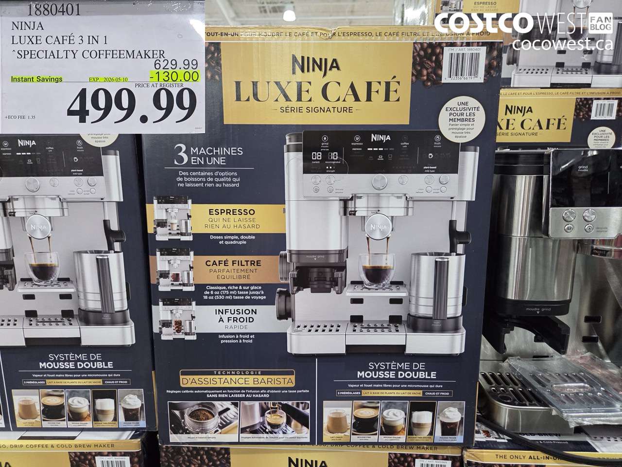 1880401 NINJA LUXE CAFE 3 IN 1 SPECIALTY COFFEEMAKER ($130.00 INSTANT SAVINGS EXPIRES ON 2026-05-10) $499.99