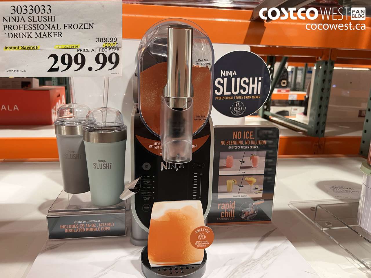 3033033 NINJA SLUSHI PROFESSIONAL FROZEN DRINK MAKER ($90.00 INSTANT SAVINGS EXPIRES ON 2026-04-06) $299.99