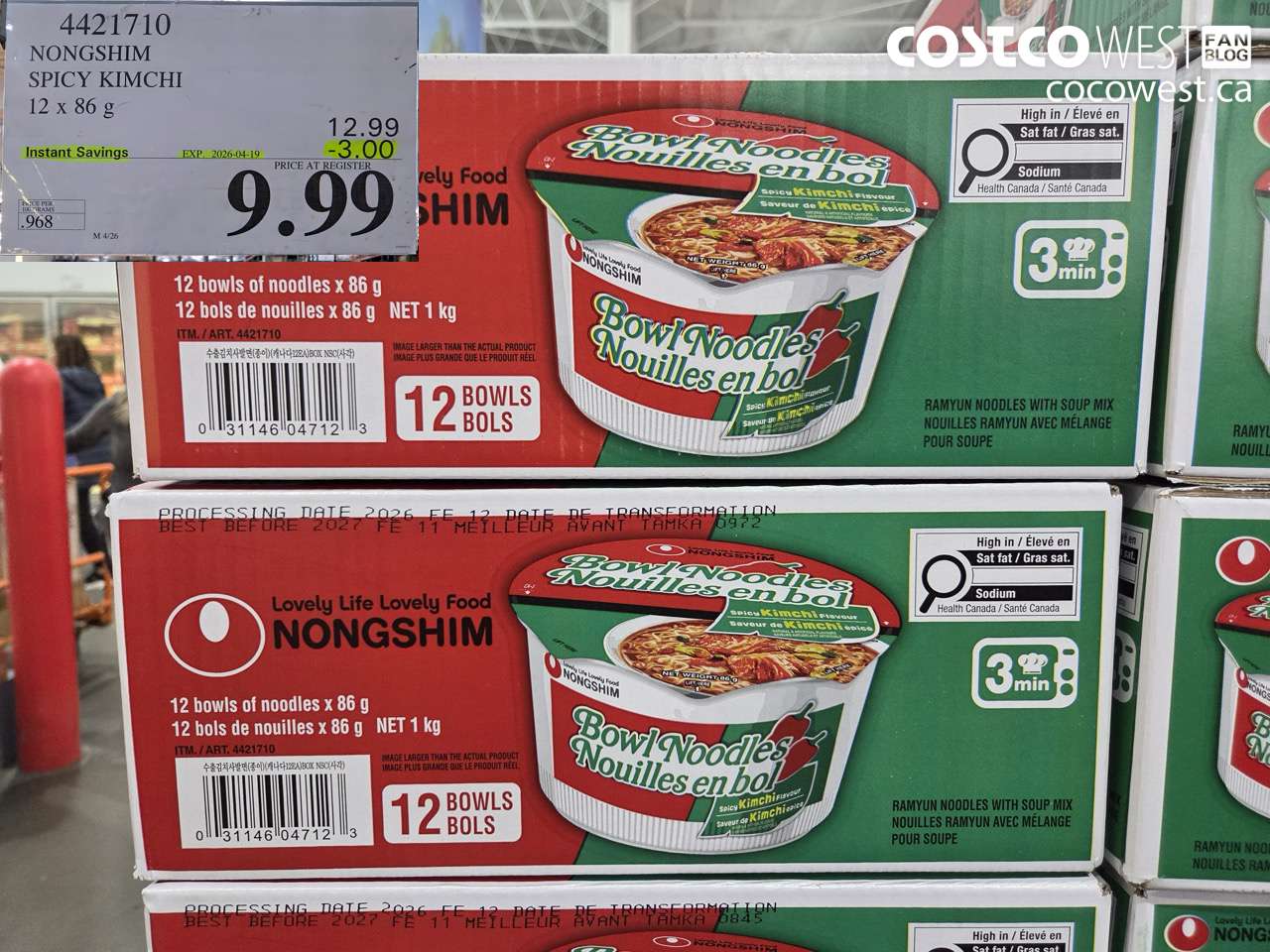 4421710 NONGSHIM SPICY KIMCHI 12 X 86 G ($3.00 INSTANT SAVINGS EXPIRES ON 2026-04-19) $9.99